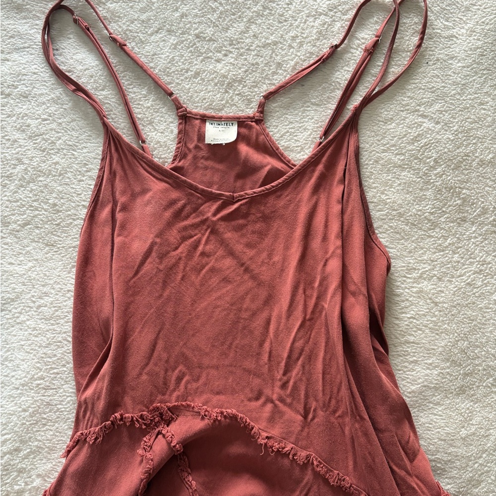 Free People Fairycore Handkerchief Hem Dress in Rust - Picture 3 of 5
